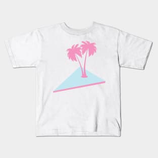 Pilnk palm trees pastel island Kids T-Shirt